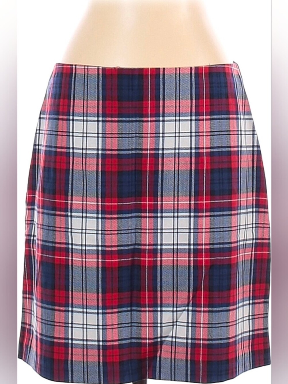 Vineyard Vines Red, Navy & White Plaid Pencil Skirt